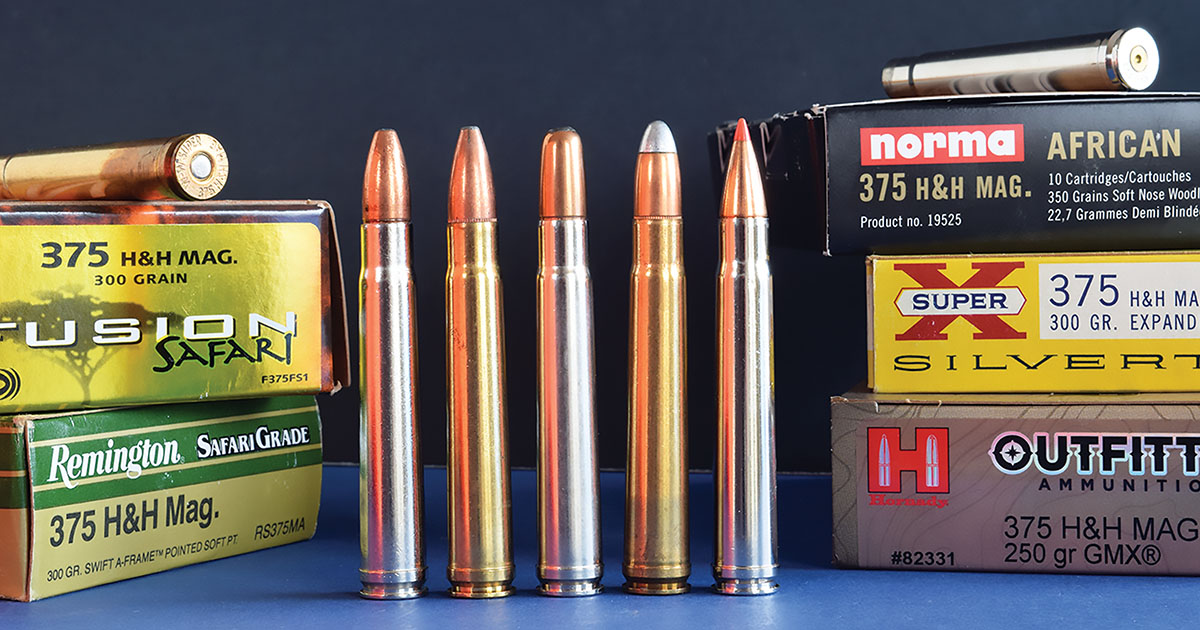 Once few, factory loads for the 375 H&H have proliferated. Here’s a modest sample of the variety.